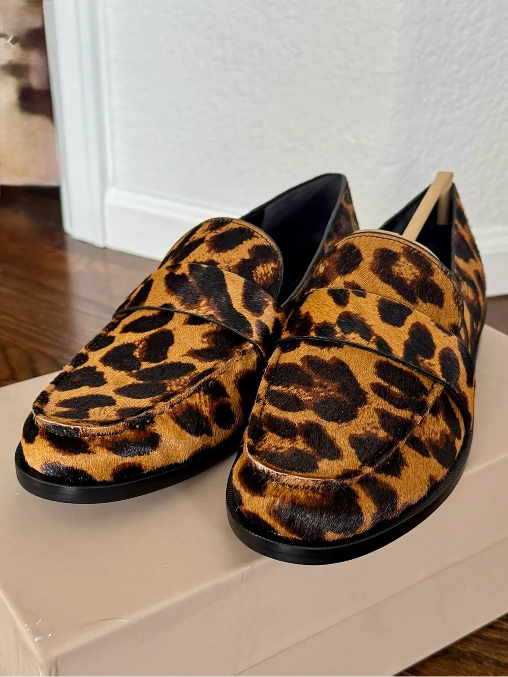 New in box! Favorite Daughter Leopard print Calf Hair Loafers Lola Too